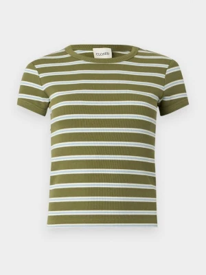 T-shirt z nadrukiem Closed ciemnozielony