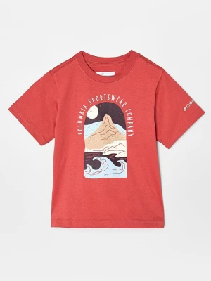 T-shirt z nadrukiem Columbia czerwony