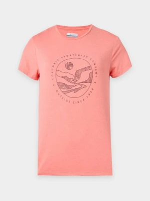 T-shirt z nadrukiem Columbia koralowy