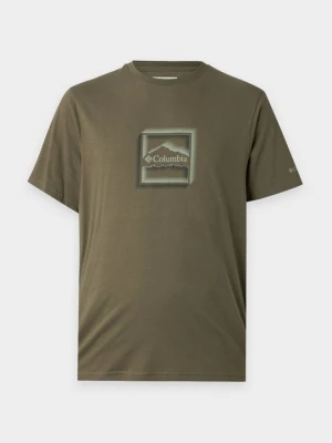 T-shirt z nadrukiem Columbia zielony