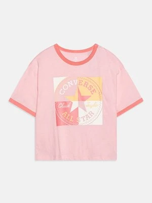 T-shirt z nadrukiem Converse różowy