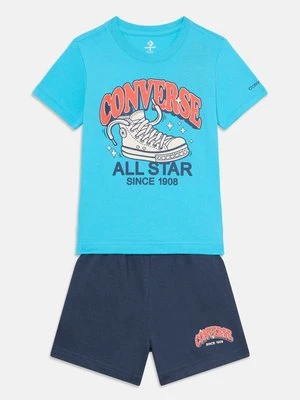 T-shirt z nadrukiem Converse granatowy