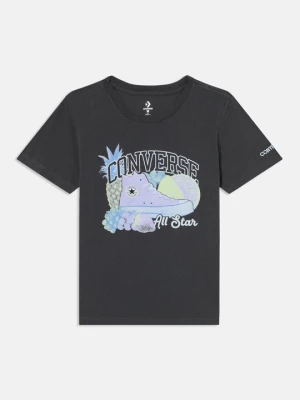 T-shirt z nadrukiem Converse antracytowy