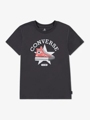 T-shirt z nadrukiem Converse antracytowy