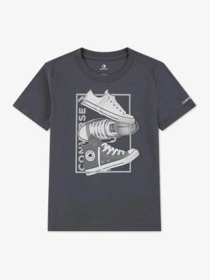 T-shirt z nadrukiem Converse antracytowy