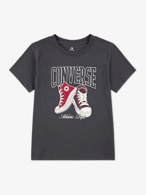 T-shirt z nadrukiem Converse antracytowy