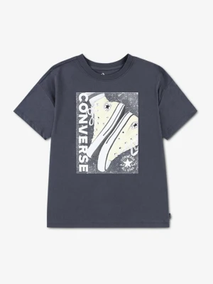 T-shirt z nadrukiem Converse antracytowy