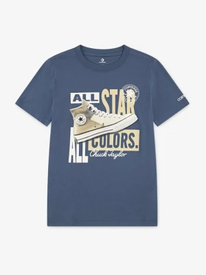 T-shirt z nadrukiem Converse granatowy