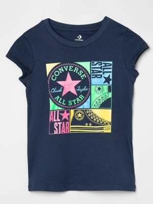 T-shirt z nadrukiem Converse granatowy