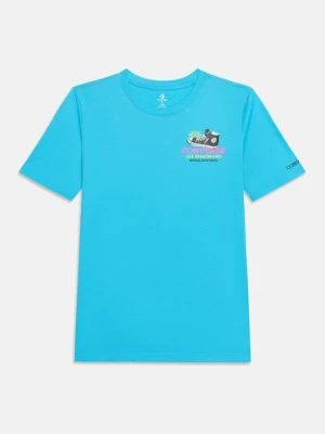 T-shirt z nadrukiem Converse jasnoniebieski