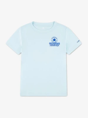 T-shirt z nadrukiem Converse jasnoniebieski