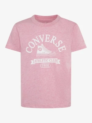 T-shirt z nadrukiem Converse jasnoróżowy melanż