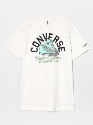 T-shirt z nadrukiem Converse jasnoszary
