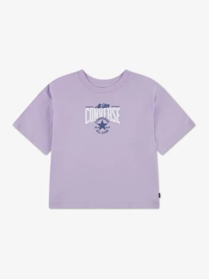 T-shirt z nadrukiem Converse liliowy