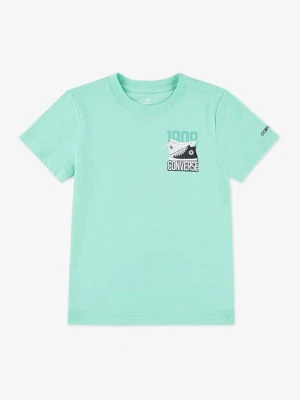 T-shirt z nadrukiem Converse miętowy