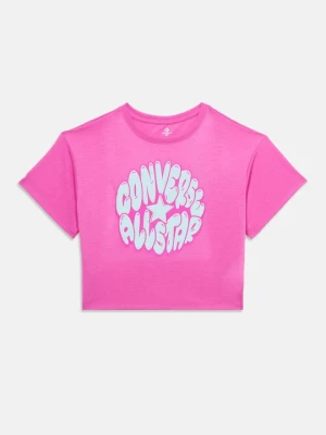 T-shirt z nadrukiem Converse różowy