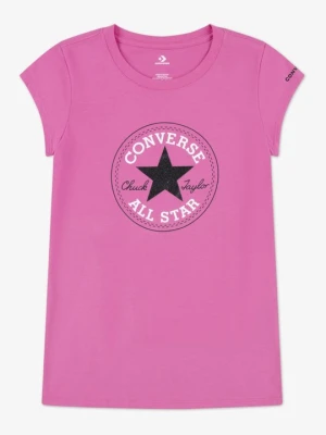 T-shirt z nadrukiem Converse różowy