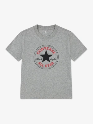 T-shirt z nadrukiem Converse szary melanż
