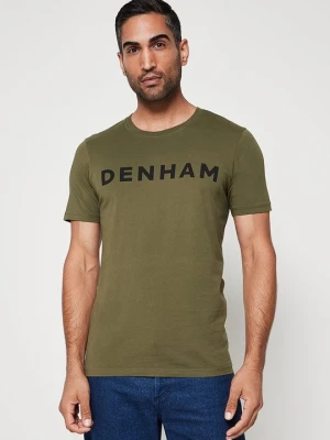 T-shirt z nadrukiem Denham oliwkowy