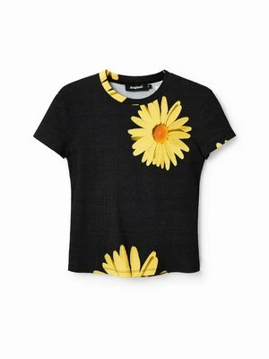 T-shirt z nadrukiem Desigual czarny