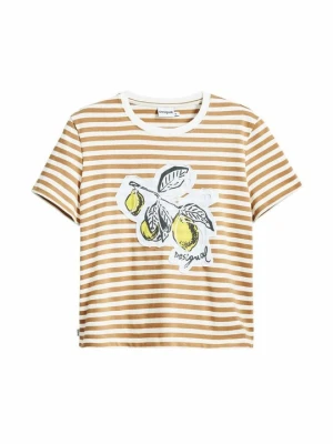 T-shirt z nadrukiem Desigual biały