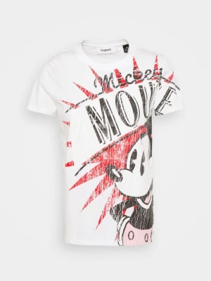 T-shirt z nadrukiem Desigual biały