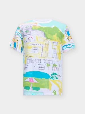T-shirt z nadrukiem Desigual biały