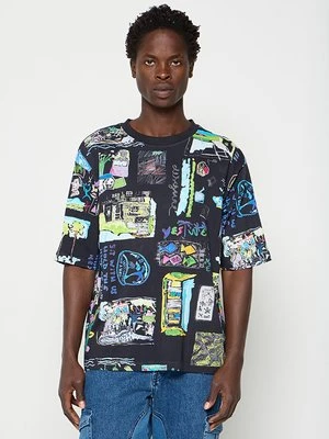 T-shirt z nadrukiem Desigual czarny