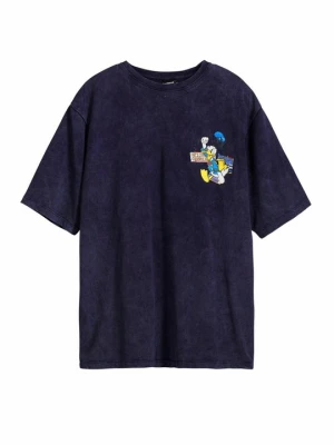 T-shirt z nadrukiem Desigual niebieski