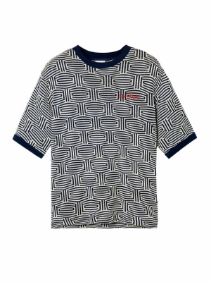 T-shirt z nadrukiem Desigual niebieski