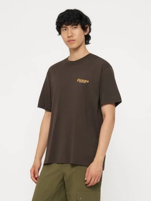 T-shirt z nadrukiem Dickies ciemnobrązowy