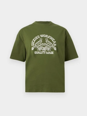 T-shirt z nadrukiem Dickies ciemnozielony