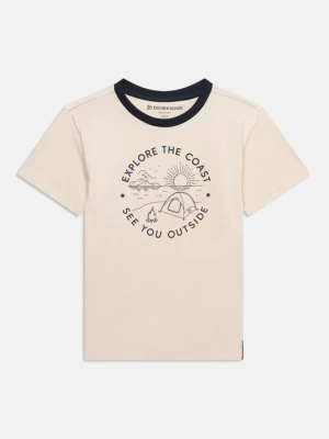 T-shirt z nadrukiem Didriksons beżowy