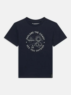 T-shirt z nadrukiem Didriksons granatowy