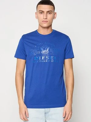 Zdjęcie produktu T-shirt z nadrukiem Diesel niebieski