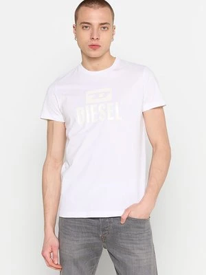 T-shirt z nadrukiem Diesel biały