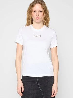 T-shirt z nadrukiem Diesel biały