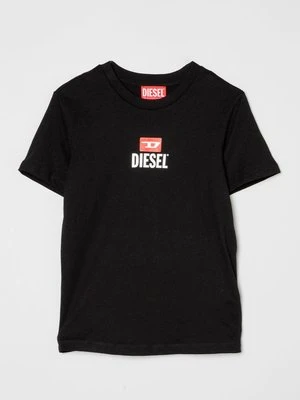 T-shirt z nadrukiem Diesel czarny