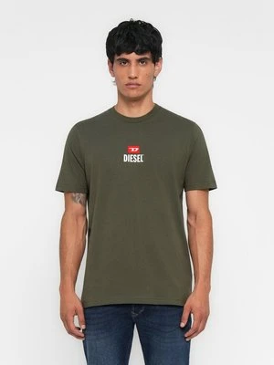 Zdjęcie produktu T-shirt z nadrukiem Diesel ciemnozielony