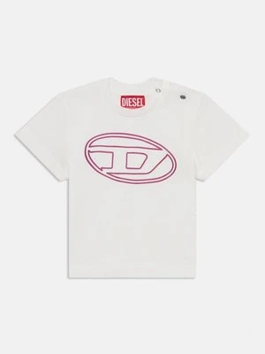 T-shirt z nadrukiem Diesel biały