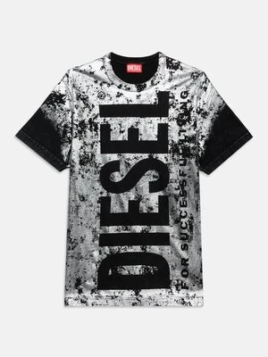 T-shirt z nadrukiem Diesel czarny