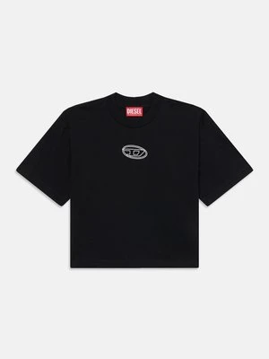 T-shirt z nadrukiem Diesel czarny