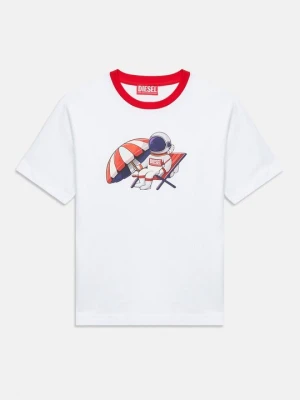 T-shirt z nadrukiem Diesel biały