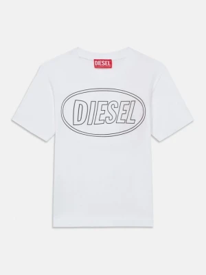 T-shirt z nadrukiem Diesel biały