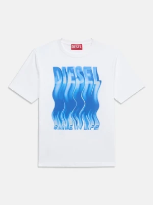 T-shirt z nadrukiem Diesel biały