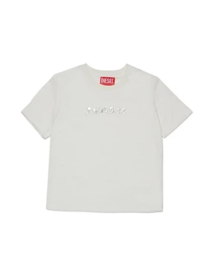 T-shirt z nadrukiem Diesel biały