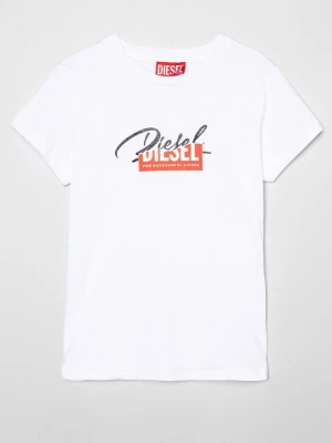 T-shirt z nadrukiem Diesel biały
