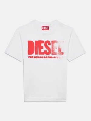 T-shirt z nadrukiem Diesel biały