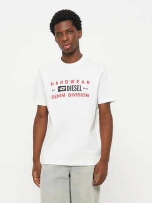 T-shirt z nadrukiem Diesel biały