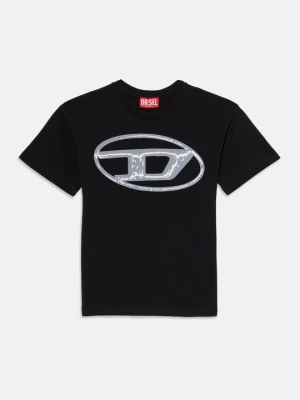 T-shirt z nadrukiem Diesel czarny